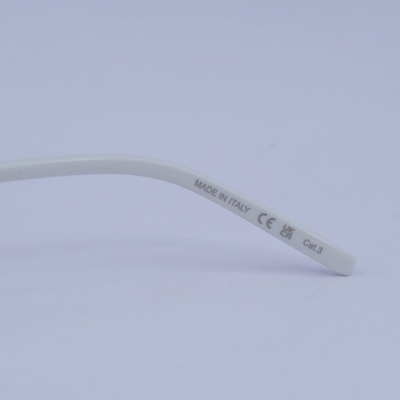 Saint Laurent SL703 003 Sunglasses Ivory Cat Eye Frame, Grey Lenses - Picture 7 of 10